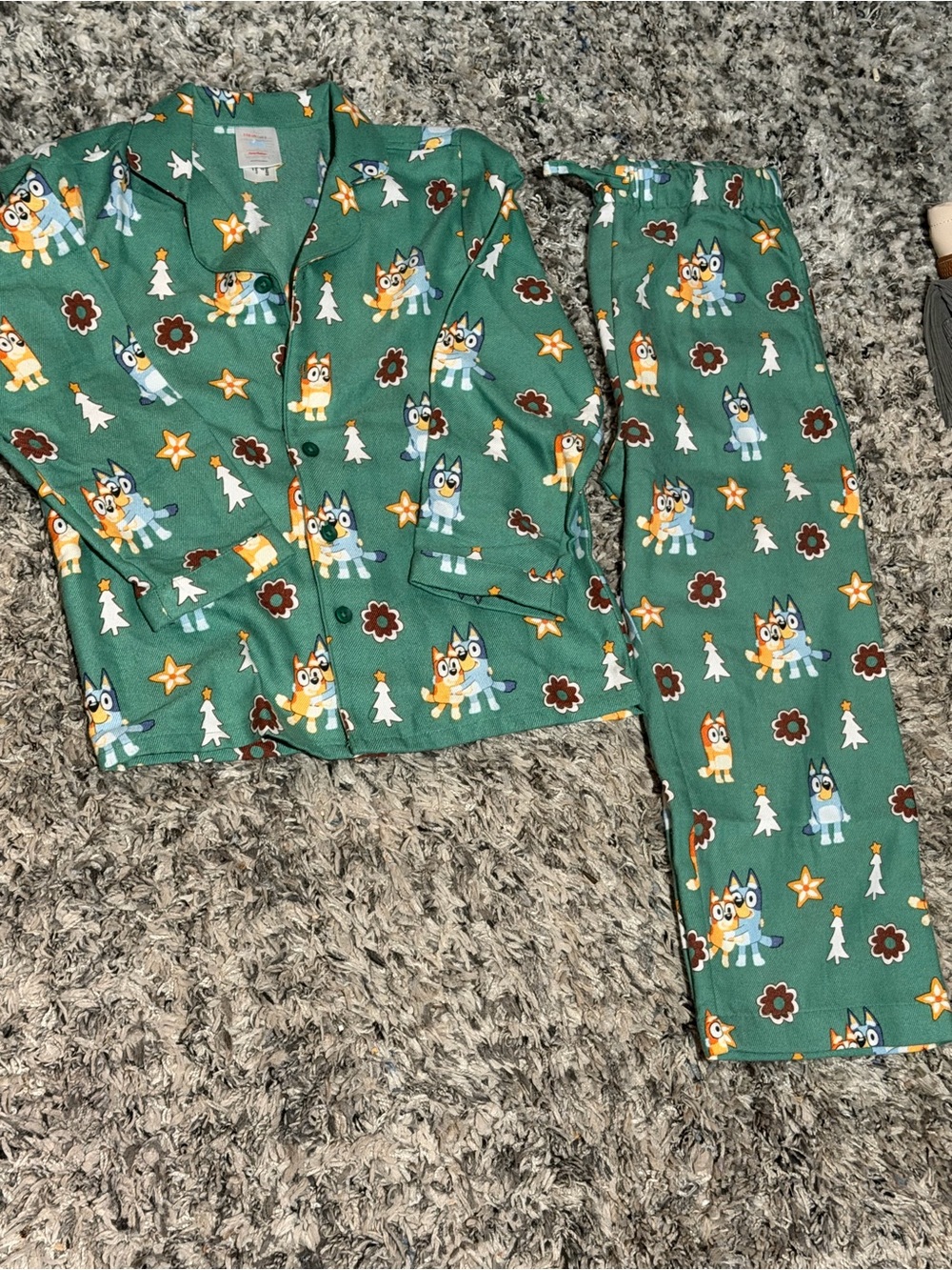 Hanna Andersson Green Cartoon Dog Print Kids Pajama Set
